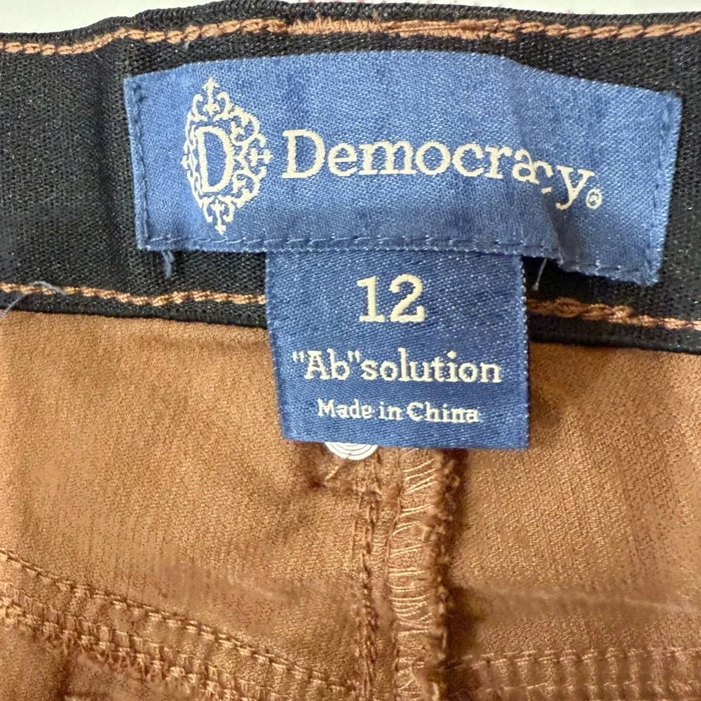 Democracy Brown Corduroy Ab Solution Pants Classic Straight-Leg Size 12 - Picture 8 of 12
